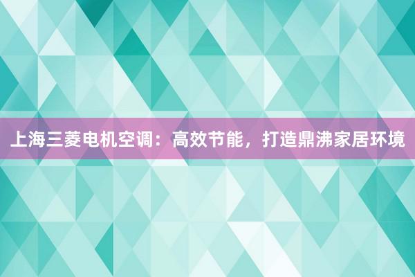 上海三菱电机空调：高效节能，打造鼎沸家居环境