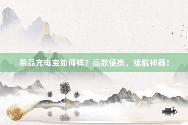 希品充电宝如何样？高效便携，续航神器！